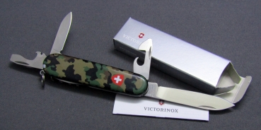 Schweizer Taschenmesser, Victorinox, Spartan, camouflage, mit rotem Schweizer Wappen auf den Schalen
