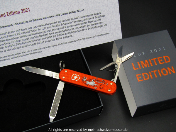 Customized Victorinox CLASSIC LE 2021 " TIGER ", ALOX, Limited Edition